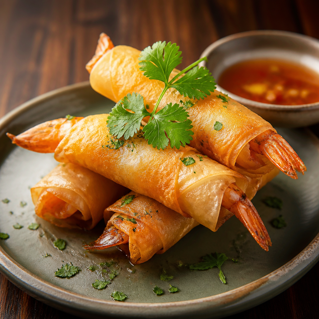 Crevettes en feuille de riz